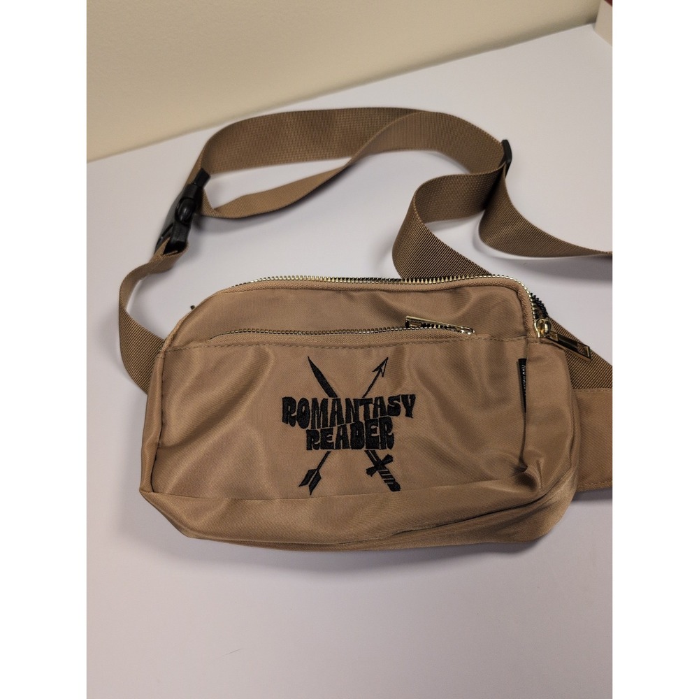 The Bookish Box Blood And Ash Inspired Romantasy Reader Crossbody Belt Bag Tan